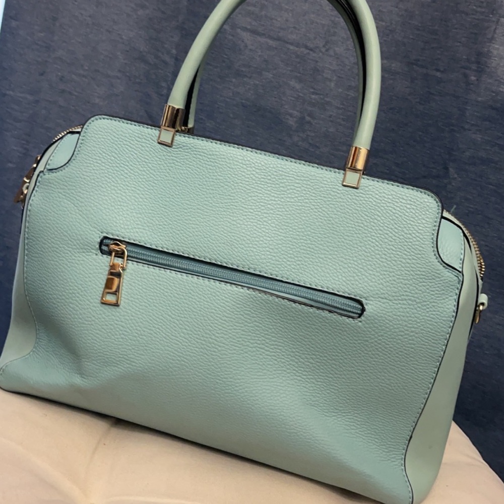 Teal and gold large purse